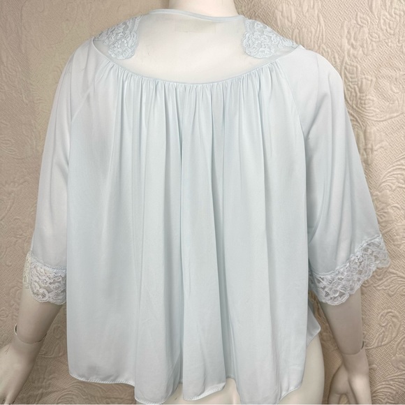 Shadowline VTG Nylon Lace Embroidered Bed Jacket & Short Nightgown 2-Pc … - Picture 14 of 15